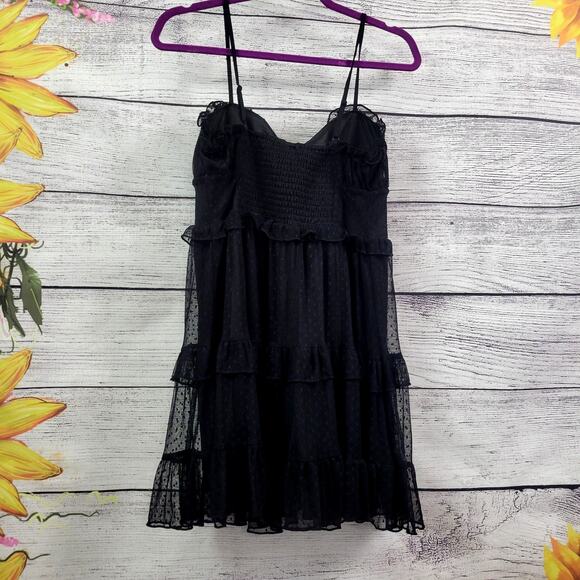 Wild Fable Swiss Dot Tiered Tulle Ruffle Whimsygoth Mini Dress Size S - Picture 6 of 6